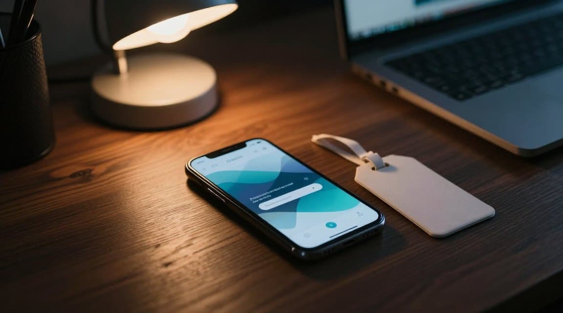 Uno smartphone su una scrivania scura che mostra una schermata di pagamento di un abbonamento accanto a un'etichetta di carta bianca, a illustrare il motivo della richiesta di rimborso Apple che ora arriva con ogni richiesta di consumo