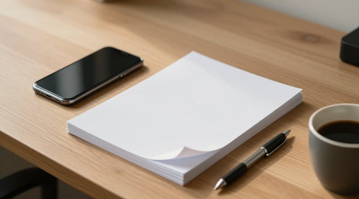 Sebuah ponsel pintar di samping tumpukan tipis formulir kertas dengan sebagian besar halamannya disobek, menggambarkan payload Send Consumption Information dari Apple yang dipangkas dari dua belas kolom menjadi lima