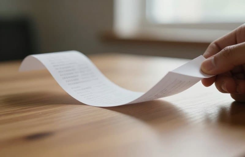 A hand pulling a paper receipt back across a desk, standing in for a reversed refund that undoes an App Store refund your server already acted on