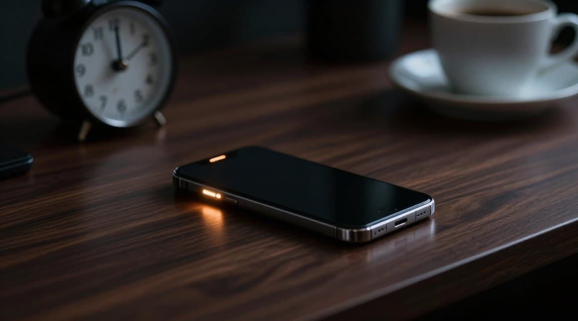 Un smartphone brillando sobre un escritorio oscuro de desarrollador junto a un reloj mecánico, que ilustra la detección de reembolsos de StoreKit 2 apareciendo dentro de una app